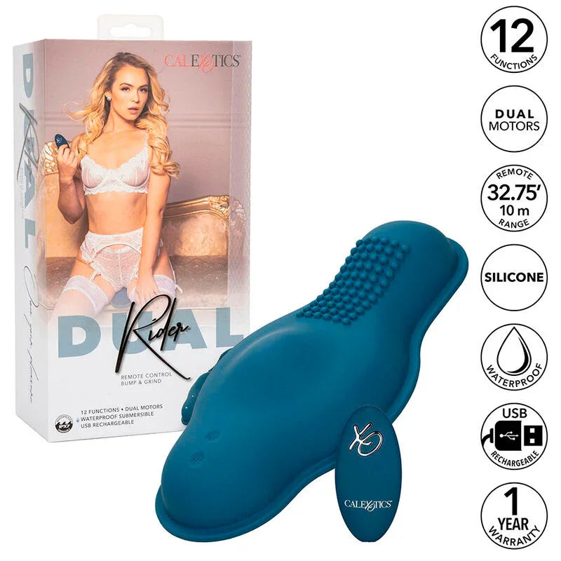 CALEXOTICS - RIDER MASSAGER DOPPELMOTOR FERNBEDIENUNG BLAU - Vanelion Paradise