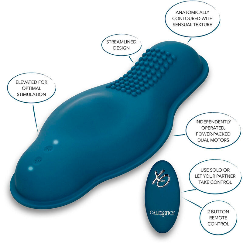 CALEXOTICS - RIDER MASSAGER DOPPELMOTOR FERNBEDIENUNG BLAU