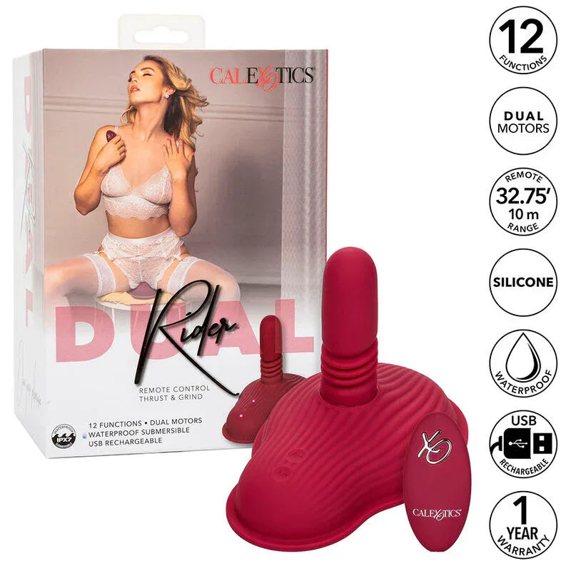 CALEXOTICS - RIDER MASSAGER DOPPELMOTOR FERNBEDIENUNG ROT - Vanelion Paradise