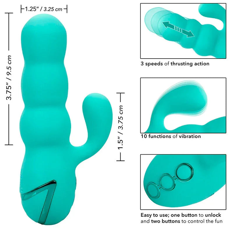 CALEXOTICS - DEL MAR DIVA VIBRATOR RABBIR AQUA GRÜN VON CALIFORNIA DREAMING - Vanelion Paradise