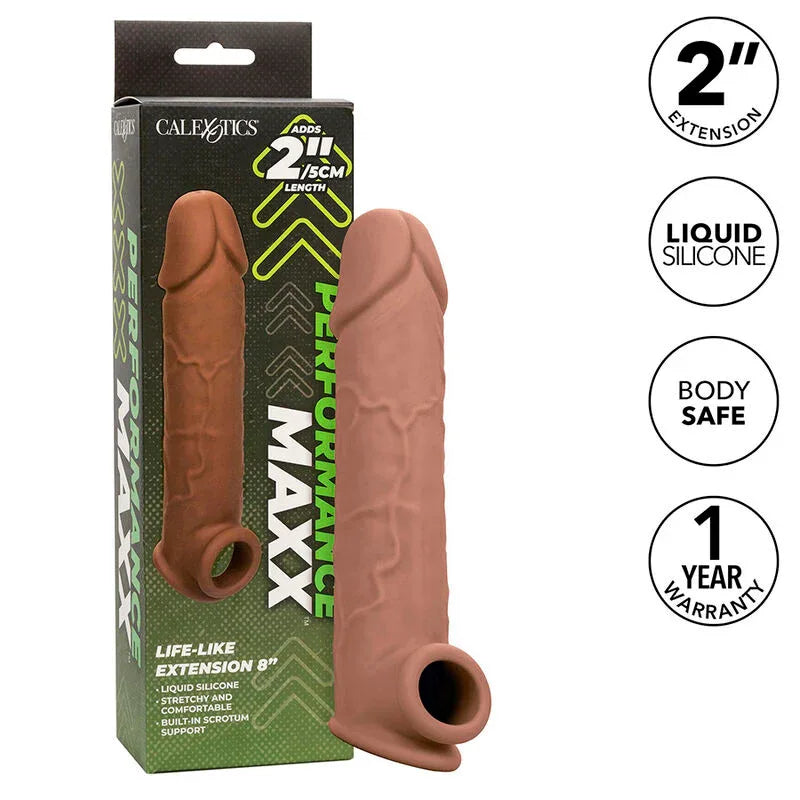 CALEXOTICS - PERFORMANCE MAXX LEBENSNAHE EXTENSION 8 BRAUNE HAUT - Vanelion Paradise