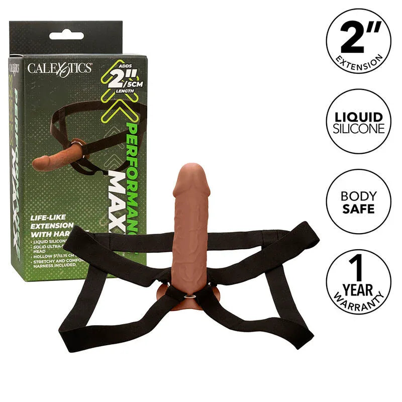 CALEXOTICS - PERFORMANCE MAXX LEBENSECHTE VERLNGERUNG MIT GESCHIRR, BRAUN - Vanelion Paradise