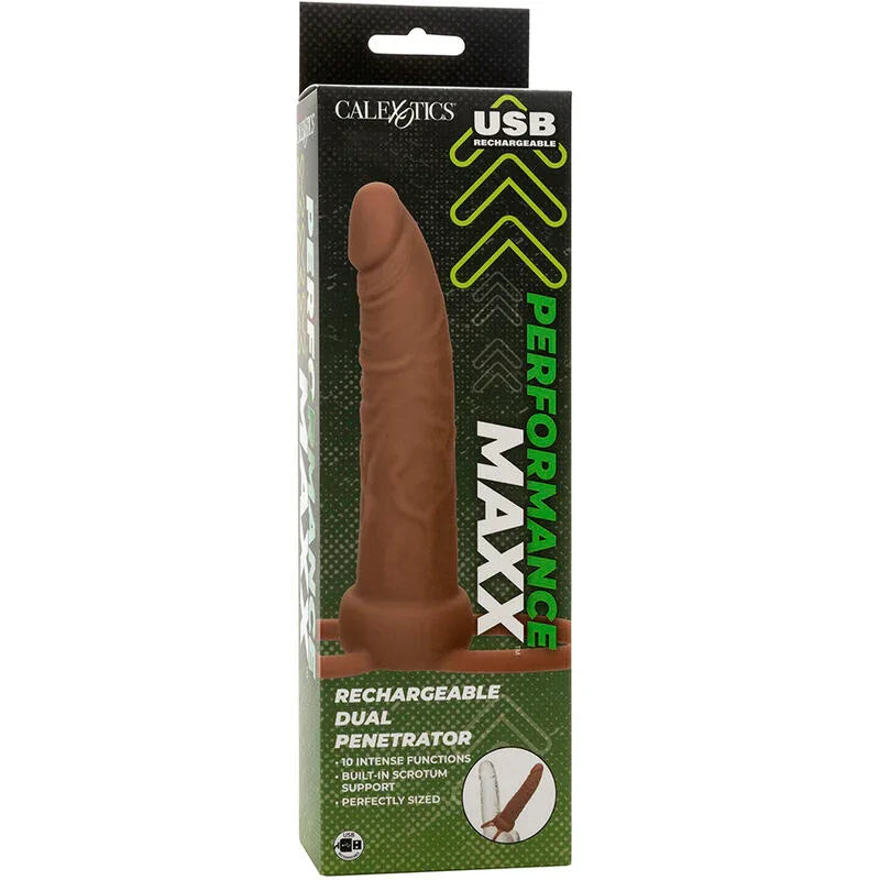 CALEXOTICS - PERFORMANCE MAXX WIEDERAUFLADBARER DUAL-PENETRATOR, BRAUN - Vanelion Paradise