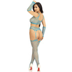 LEG AVENUE - CROP-TOP-STRÜMPFE & HANDSCHUHE FUCHSIA - Vanelion Paradise