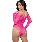 LEG AVENUE - LANGÄRMELIGER BODYSUIT MIT KRISTALLMUSTER - Vanelion Paradise