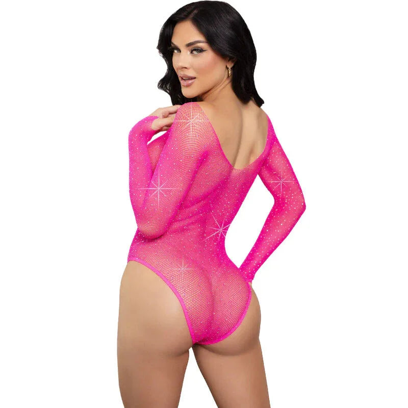 LEG AVENUE - LANGÄRMELIGER BODYSUIT MIT KRISTALLMUSTER - Vanelion Paradise