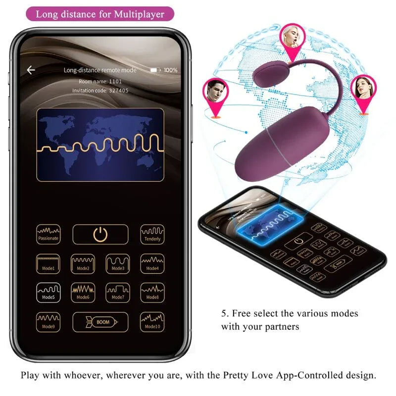 PRETTY LOVE - NYMPH VIBRIERENDES EI APP-GESTEUERT LILA - Vanelion Paradise