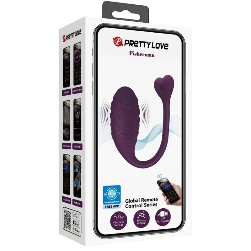 PRETTY LOVE - FISHERMAN APP-GESTEUERTES VIBRIERENDES EI LILA - Vanelion Paradise