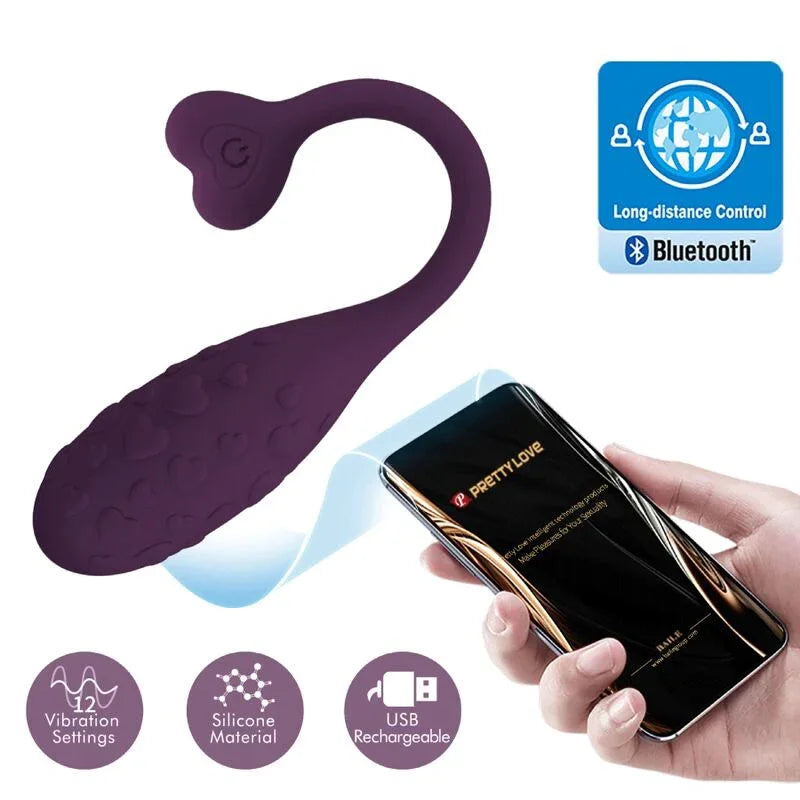 PRETTY LOVE - FISHERMAN APP-GESTEUERTES VIBRIERENDES EI LILA - Vanelion Paradise