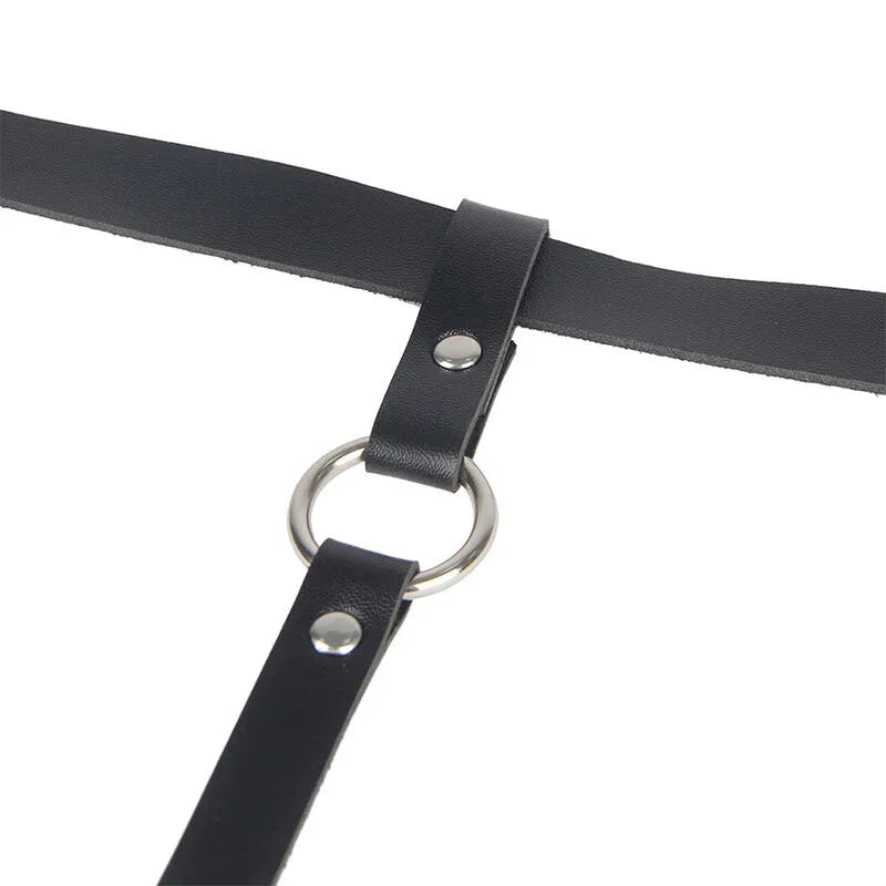 SUBBLIME - LEDERKETTEN-BEINHARNESS SCHWARZ EINE GRÖSSE - Vanelion Paradise
