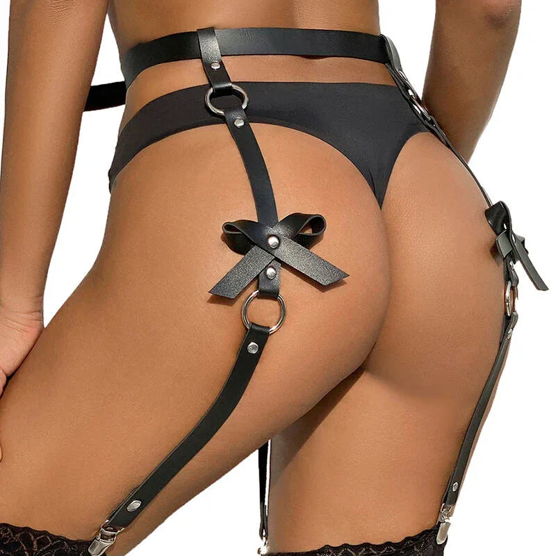 SUBBLIME - LEDERKETTEN-BEINHARNESS SCHWARZ EINE GRÖSSE - Vanelion Paradise