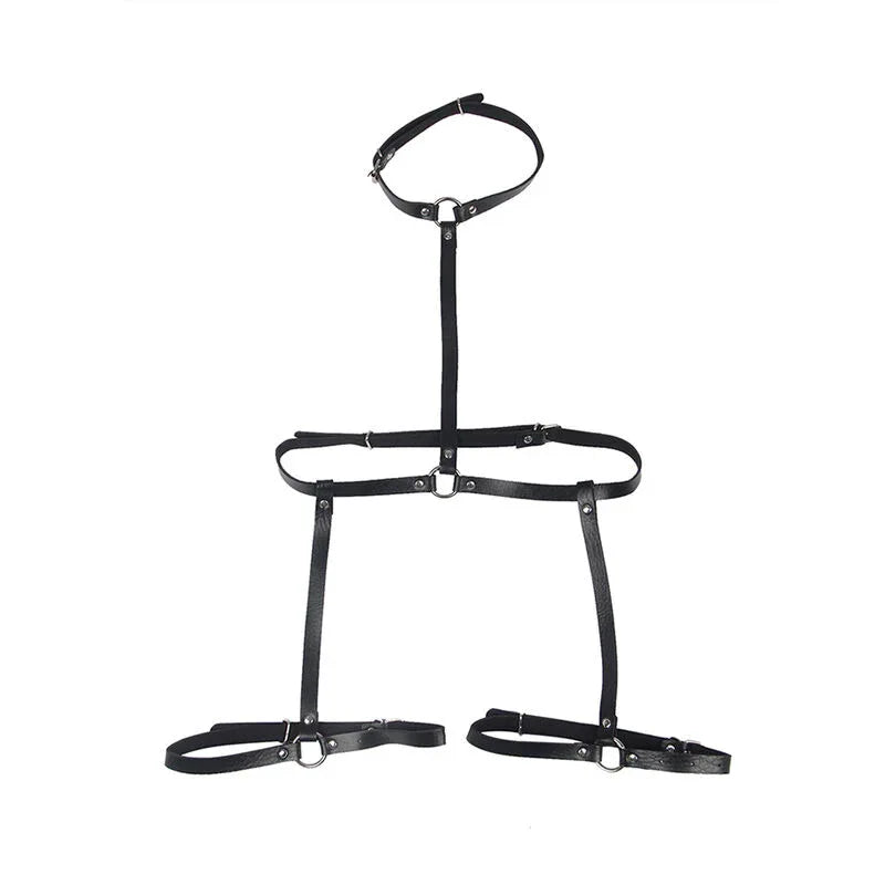 SUBBLIME - KÖRPERHARNESS AUS LEDER, SCHWARZ, EINE GRÖSSE - Vanelion Paradise