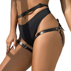 SUBBLIME - LEDER TAILLE UND BEIN HARNESS SCHWARZ EINE GRÖSSE - Vanelion Paradise
