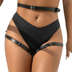 SUBBLIME - LEDER TAILLE UND BEIN HARNESS SCHWARZ EINE GRÖSSE - Vanelion Paradise