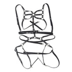 SUBBLIME - KÖRPERHARNESS VERSTELLBARE RIEMEN LEDER SCHWARZ EINE GRÖSSE - Vanelion Paradise