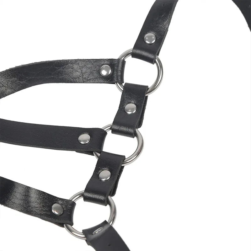 SUBBLIME - KÖRPERHARNESS VERSTELLBARE RIEMEN LEDER SCHWARZ EINE GRÖSSE - Vanelion Paradise