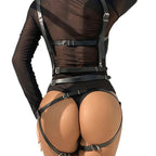 SUBBLIME - KÖRPERHARNESS VERSTELLBARE RIEMEN LEDER SCHWARZ EINE GRÖSSE - Vanelion Paradise
