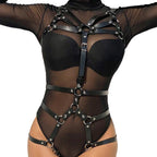 SUBBLIME - KÖRPERHARNESS VERSTELLBARE RIEMEN LEDER SCHWARZ EINE GRÖSSE - Vanelion Paradise