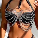 SUBBLIME - BRUSTHARNESS MIT GROSSEN RINGKETTEN EINE GRÖSSE - Vanelion Paradise