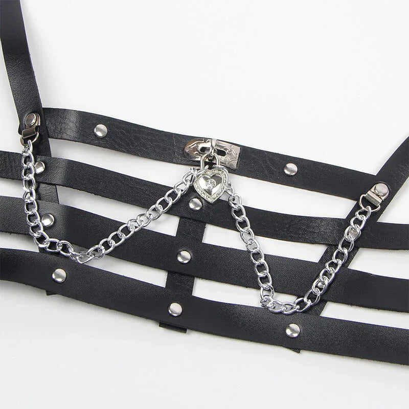 Subblime Korsett-Harness Schwarz mit Kettendetail – One Size - Vanelion Paradise