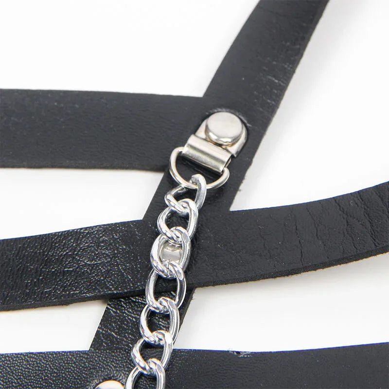 Subblime Korsett-Harness Schwarz mit Kettendetail – One Size - Vanelion Paradise