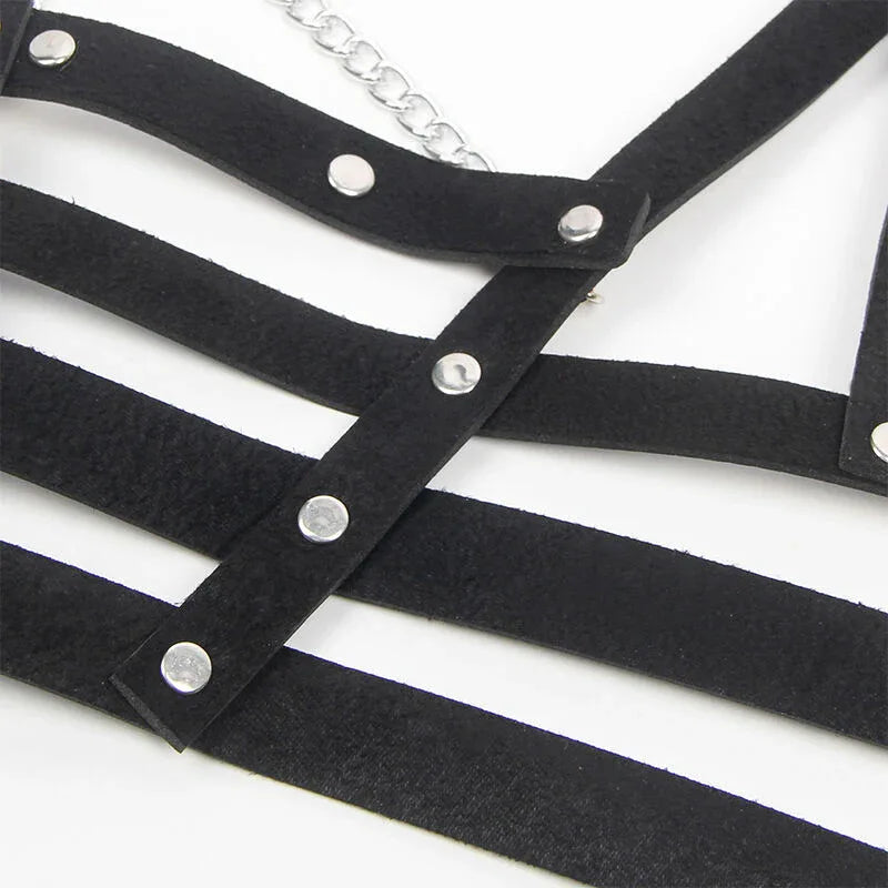 Subblime Korsett-Harness Schwarz mit Kettendetail – One Size - Vanelion Paradise