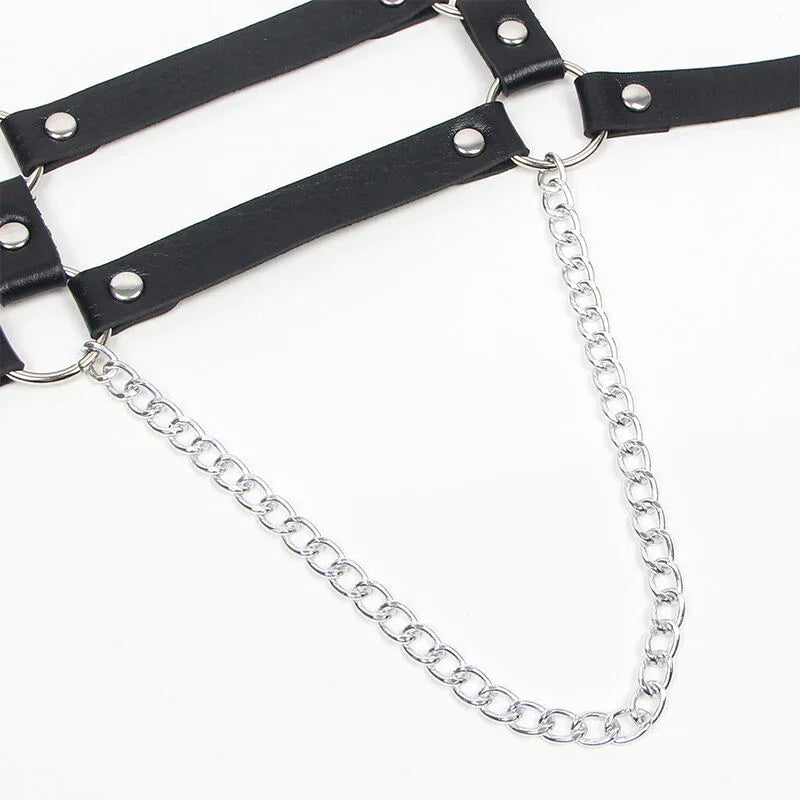 SUBBLIME - HARNESS MIT RIEMEN UND KETTE ??DETAILS EINE GRÖSSE - Vanelion Paradise