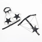 Subblime Ganzkörper-Harness mit Sternketten, Leder – One Size, Schwarz - Vanelion Paradise