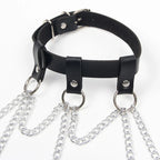 Subblime Ganzkörper-Harness mit Sternketten, Leder – One Size, Schwarz - Vanelion Paradise