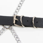 Subblime Ganzkörper-Harness mit Sternketten, Leder – One Size, Schwarz - Vanelion Paradise