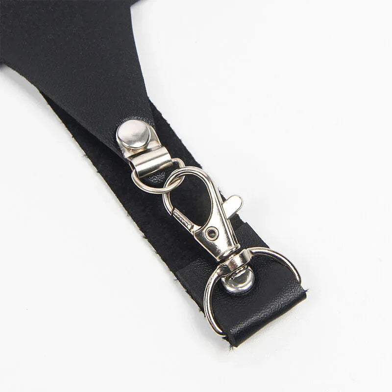 Subblime Ganzkörper-Harness mit Sternketten, Leder – One Size, Schwarz - Vanelion Paradise