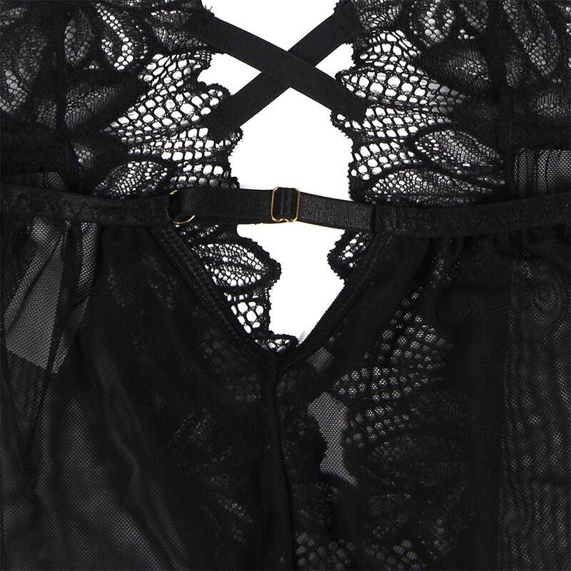 SUBBLIME - TEDDY-HALTER-NECK-BARE-BACK-SPITZE SCHWARZ S/M - Vanelion Paradise