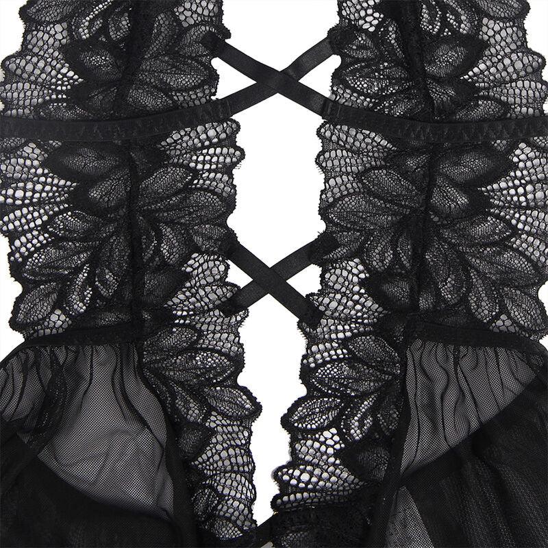 SUBBLIME - TEDDY-HALTER-NECK-BARE-BACK-SPITZE SCHWARZ S/M - Vanelion Paradise
