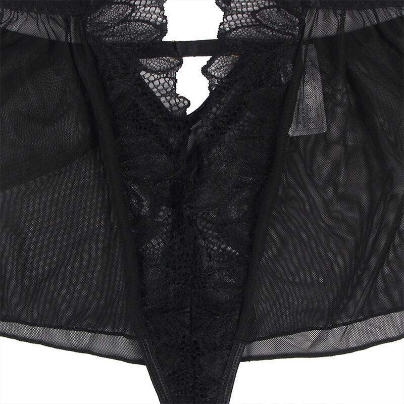 SUBBLIME - TEDDY-HALTER-NECK-BARE-BACK-SPITZE SCHWARZ S/M - Vanelion Paradise