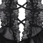 SUBBLIME - TEDDY-HALTER-NECK-BARE-BACK-SPITZE SCHWARZ S/M - Vanelion Paradise