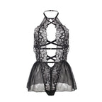 SUBBLIME - TEDDY-HALTER-NECK-BARE-BACK-SPITZE SCHWARZ L/XL