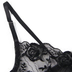 SUBBLIME Dessous-Set 3-teilig: BH, Tanga & Strumpfband S/M - Vanelion Paradise