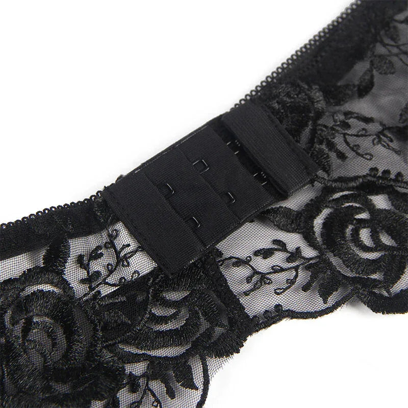 SUBBLIME Dessous-Set 3-teilig: BH, Tanga & Strumpfband S/M - Vanelion Paradise