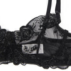 SUBBLIME Dessous-Set 3-teilig: BH, Tanga & Strumpfband S/M - Vanelion Paradise