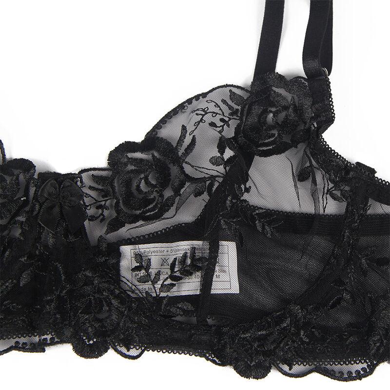 SUBBLIME Dessous-Set 3-teilig: BH, Tanga & Strumpfband S/M - Vanelion Paradise