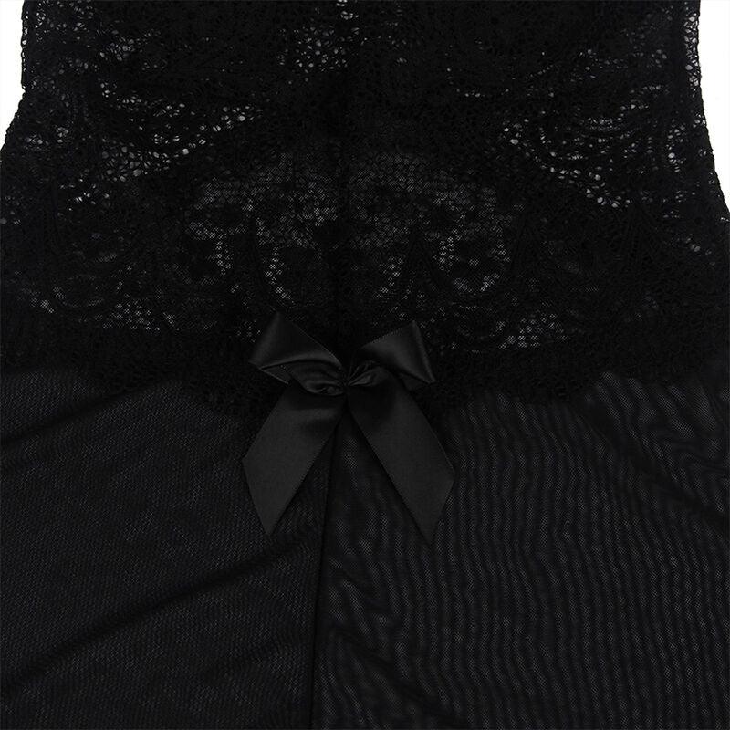 Subblime Babydoll Tüll Schwarz S/M – Spitze & Blumen - Vanelion Paradise