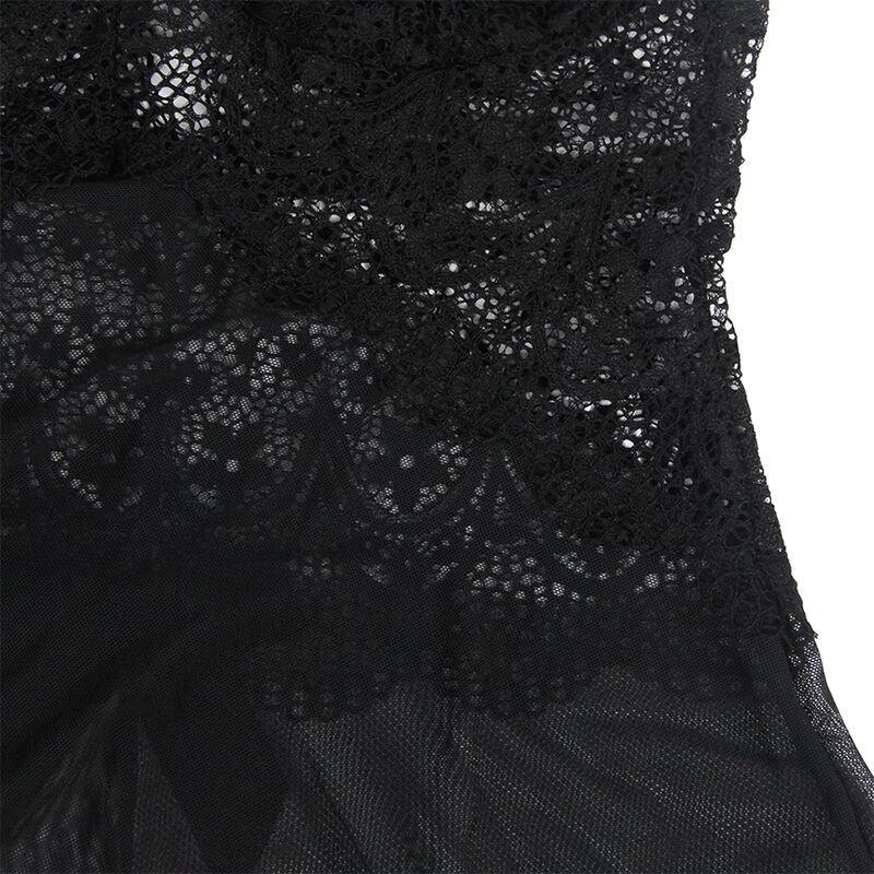 Subblime Babydoll Tüll Schwarz S/M – Spitze & Blumen - Vanelion Paradise