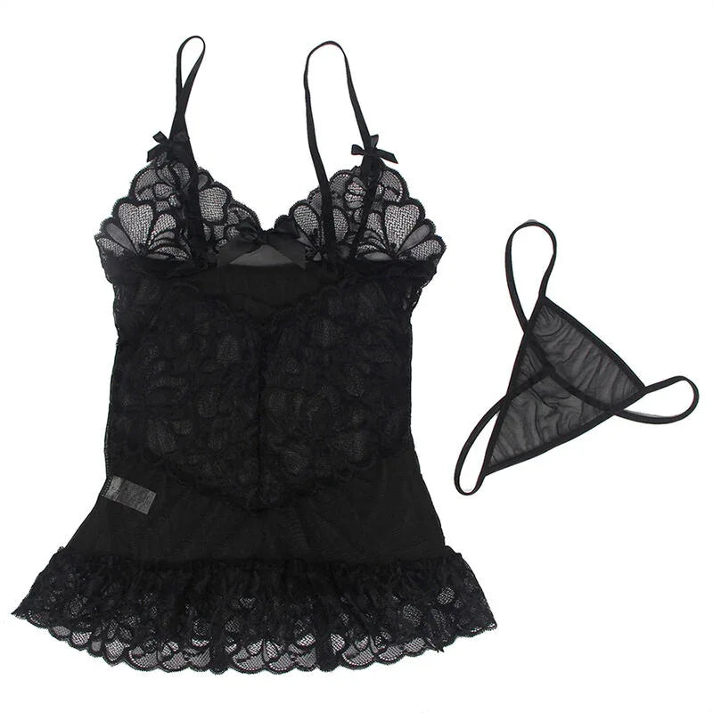 Subblime Babydoll Schwarz S/M – Spitze & Schleife - Vanelion Paradise