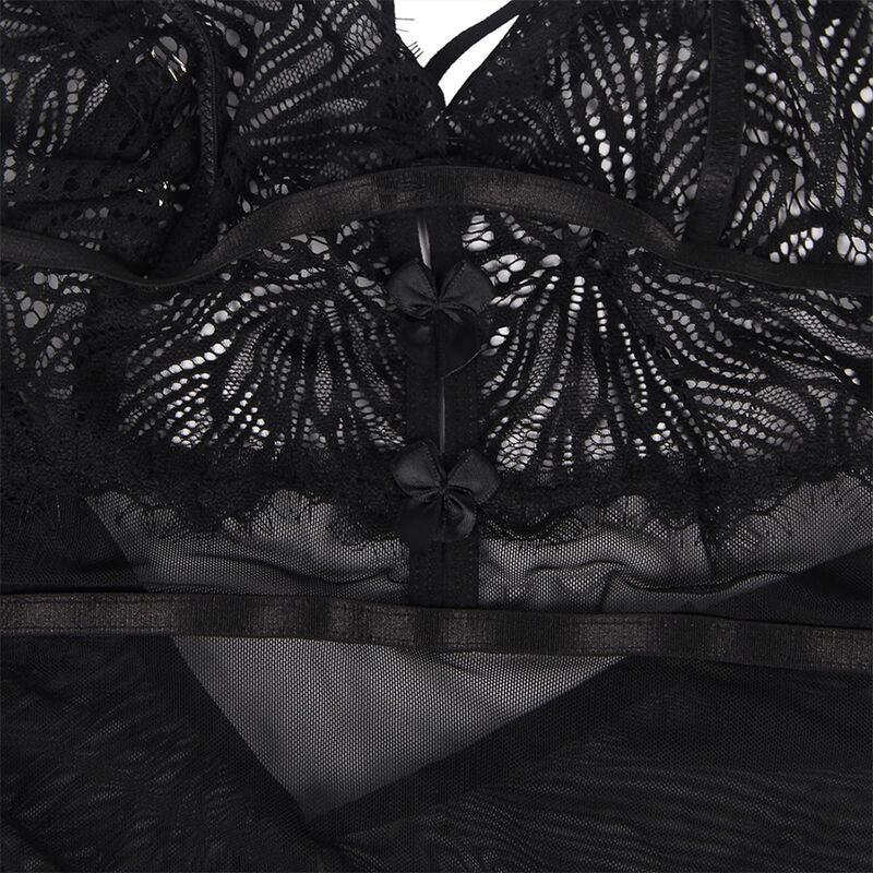 Subblime Babydoll Schwarz S/M – Spitzenträger & Streifen - Vanelion Paradise