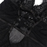 Subblime Babydoll Schwarz S/M – Spitzenträger & Streifen - Vanelion Paradise