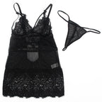 Subblime Babydoll Schwarz S/M – Spitzenträger & Streifen - Vanelion Paradise