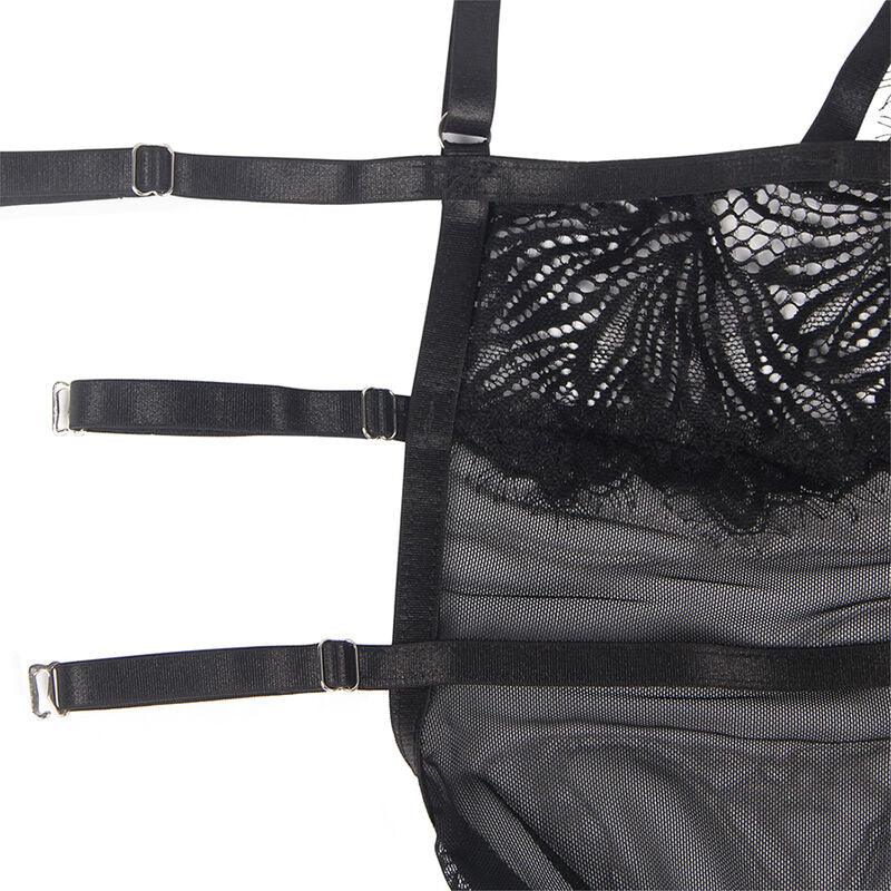 Subblime Babydoll Schwarz S/M – Spitzenträger & Streifen - Vanelion Paradise