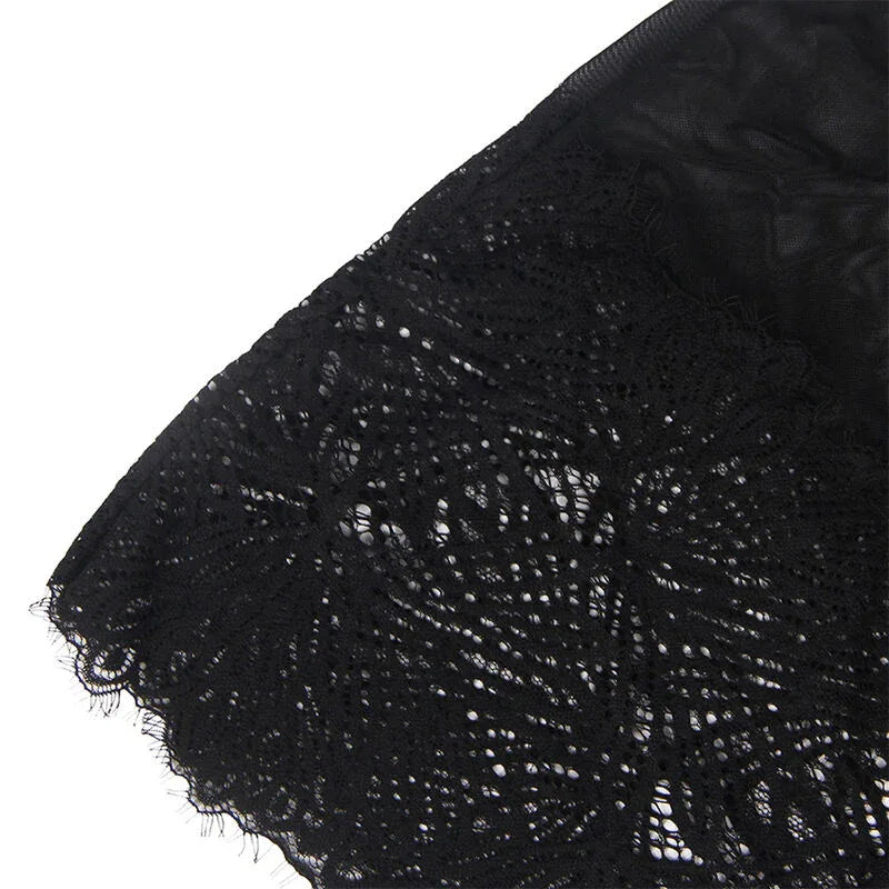 Subblime Babydoll Schwarz S/M – Spitzenträger & Streifen - Vanelion Paradise