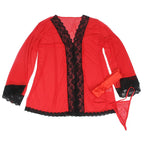 SUBBLIME - TRANSPARENTER STOFFMANTEL MIT SPITZENDETAIL ROT S/M - Vanelion Paradise