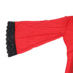 SUBBLIME - TRANSPARENTER STOFFMANTEL MIT SPITZENDETAIL ROT S/M - Vanelion Paradise